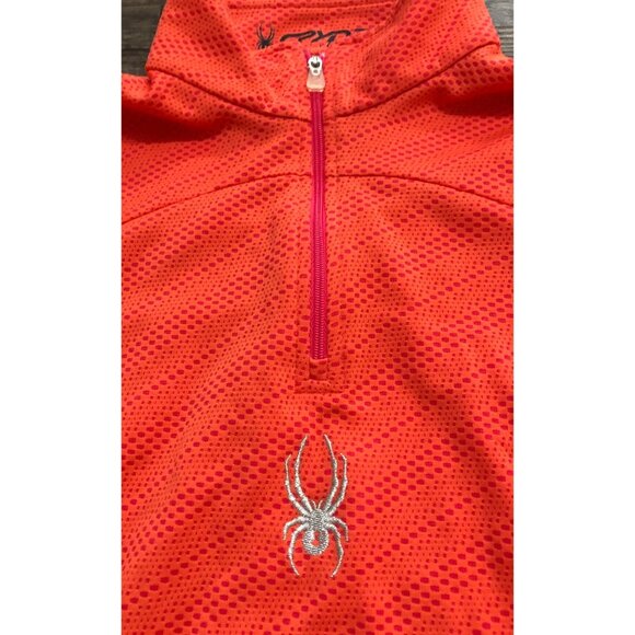 Spyder Womens Large Coral 1/4 Zip Long Sleeve Pullover - Picture 2 of 6